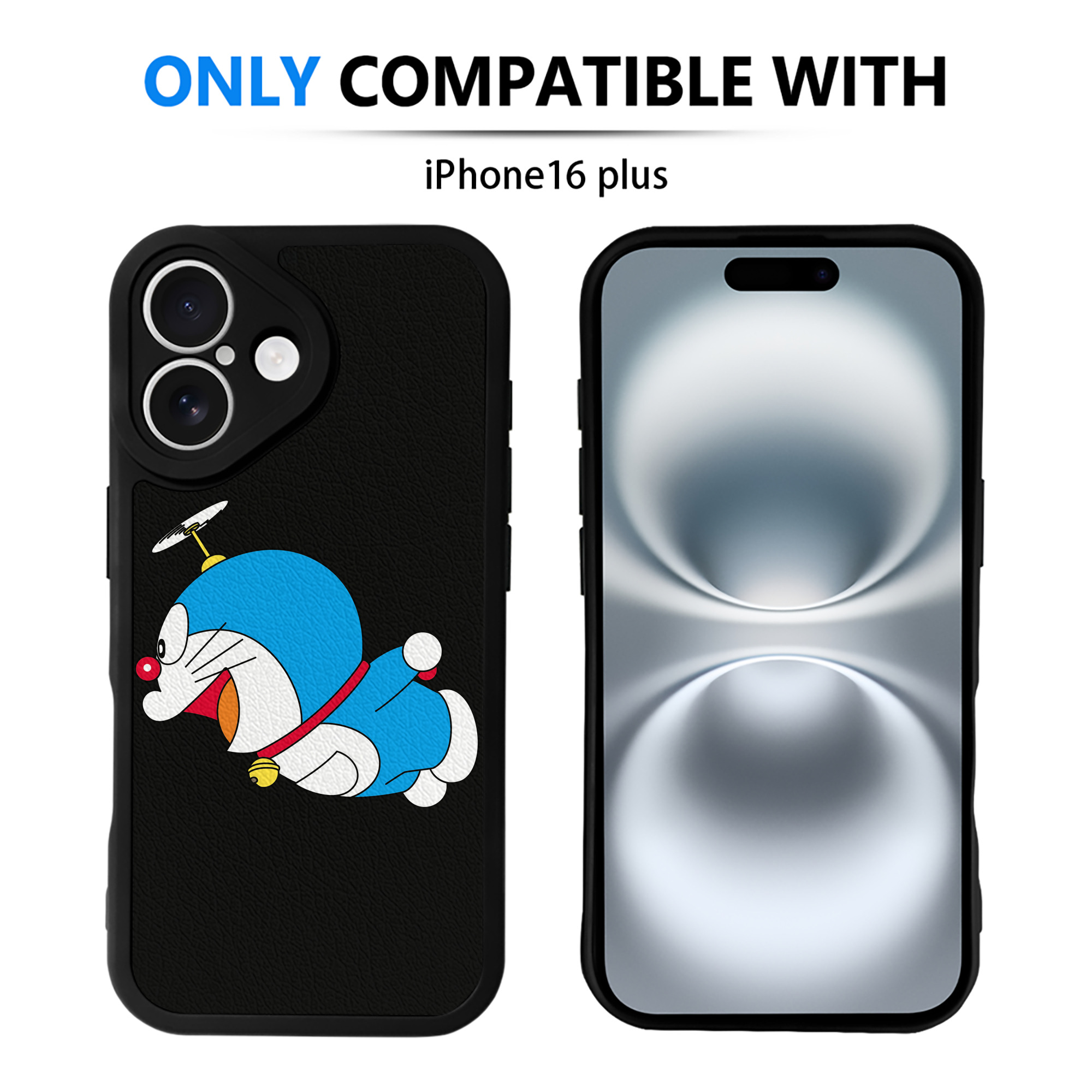 （画像用） ドラえもん Doraemon 【iPhone 16シリーズ対応】シリコンスマホケース（レザー調） 材質：シリコン